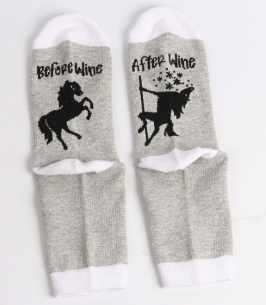 BACK IN SOCK 😍CUSTOMER FAVORITE - 400 + SOLD😍 Horse and Wine Socks