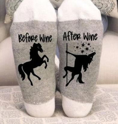 BACK IN SOCK 😍CUSTOMER FAVORITE - 400 + SOLD😍 Horse and Wine Socks
